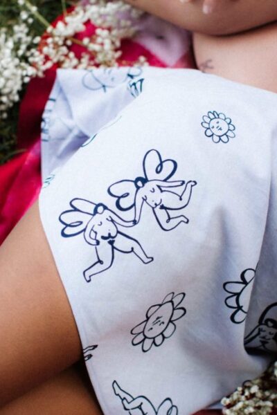 ~ FRANCES CANNON ~ Flower Mini Skirt ~ Periwinkle
