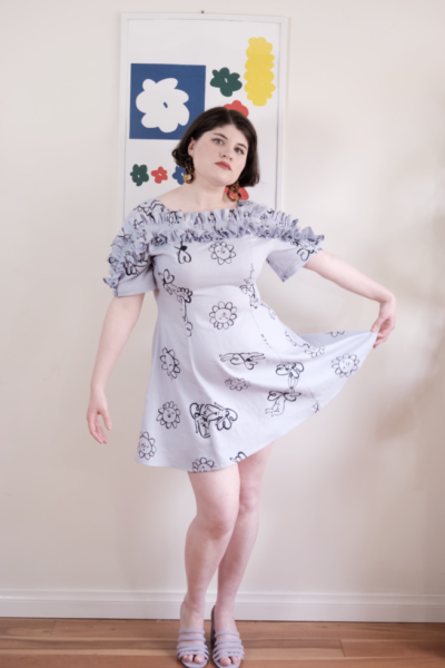 FRANCES CANNON Smocked Mini Dress ~ Periwinkle